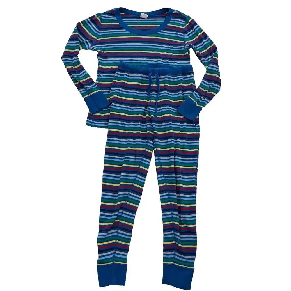 Hanna Andersson Kid's Striped Long John Pajama Set Rainbow Size S/M